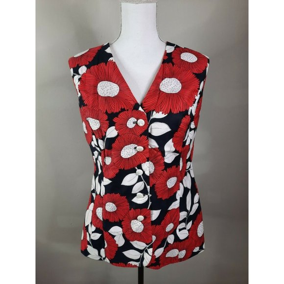 VTG 70s Saba California Flower Floral Mod Vest M - Picture 14 of 17